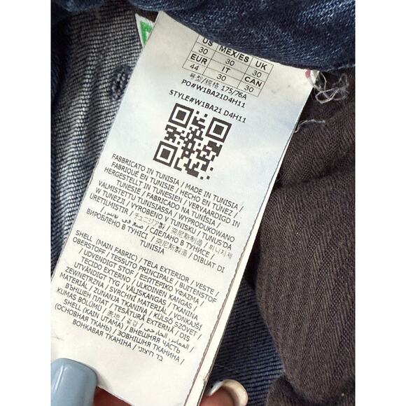 GUESS Women’s Mom Jeans Tapered High Blue Distressed Size 30 Eco Jeanologia - Picture 7 of 10